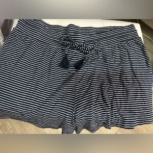 Navy Striped Women's Shorts